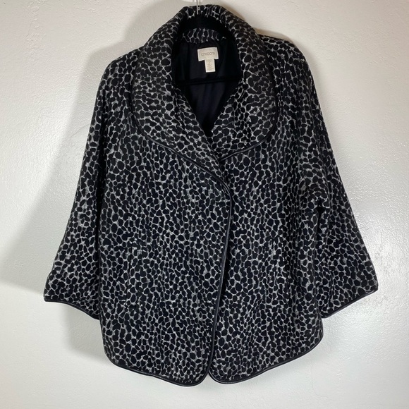 Chico's Black and Gray Patterned Jacket - Picture 10 of 16